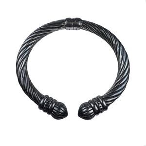 GA Italy Sterling Silver Bracelet Twisted Hinged Cuff 19g